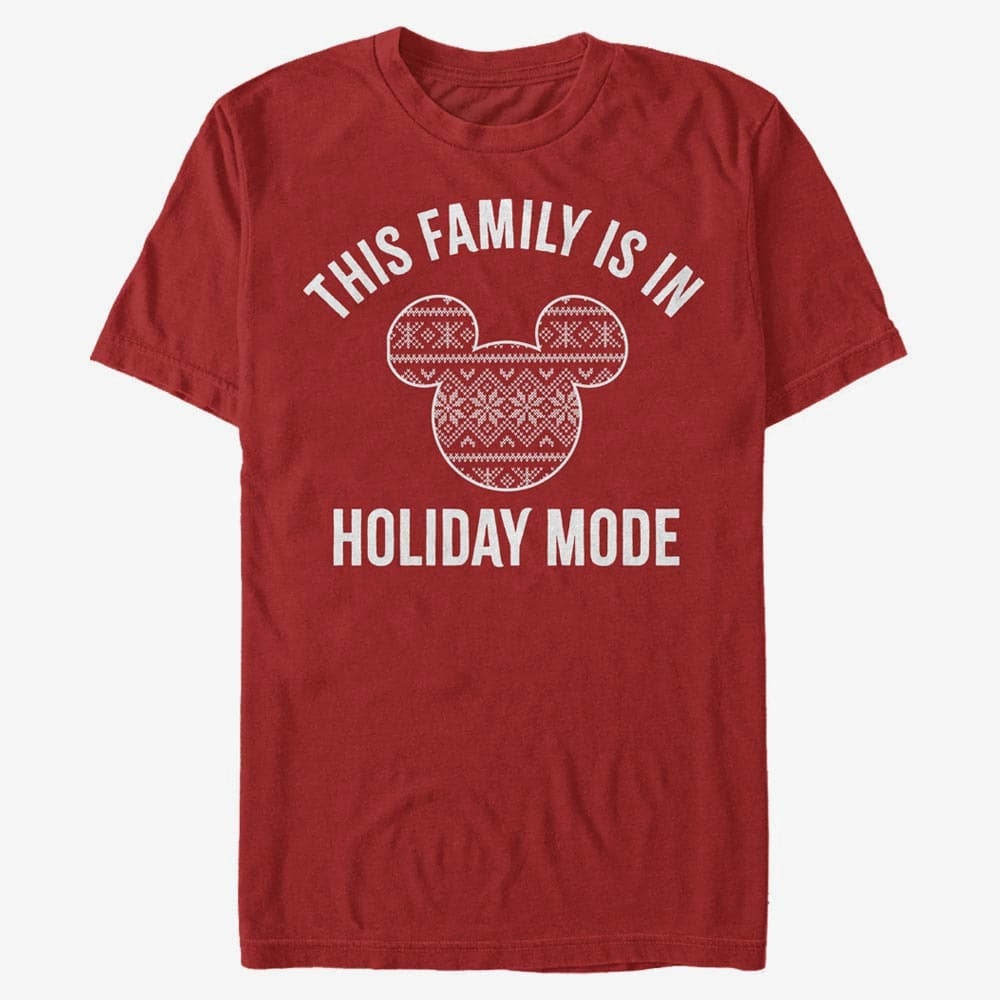 T-Shirts Merch Disney Mickey Classic - Family Holiday Mode Unisex T-Shirt Red