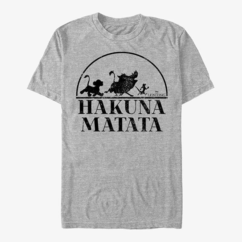 Merch Disney The Lion King - Hakuna Serif Unisex T-Shirt Heather Grey