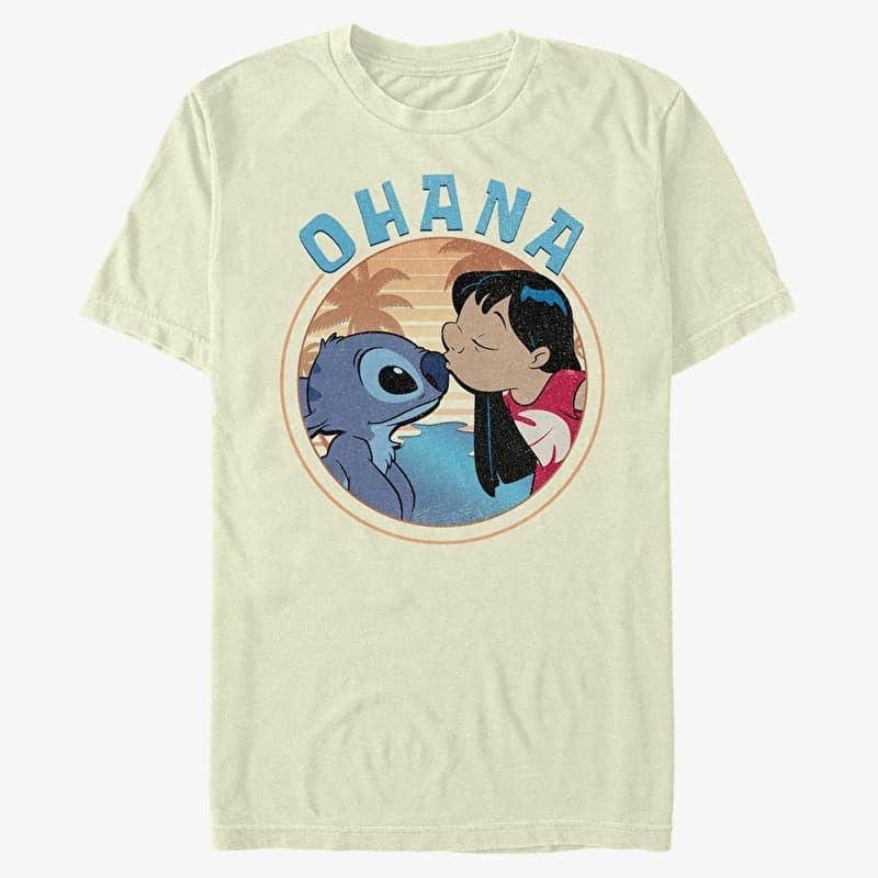 Maglietta Merch Disney Lilo & Stitch - Lilo And Stitch Ohana Unisex T-Shirt Natural