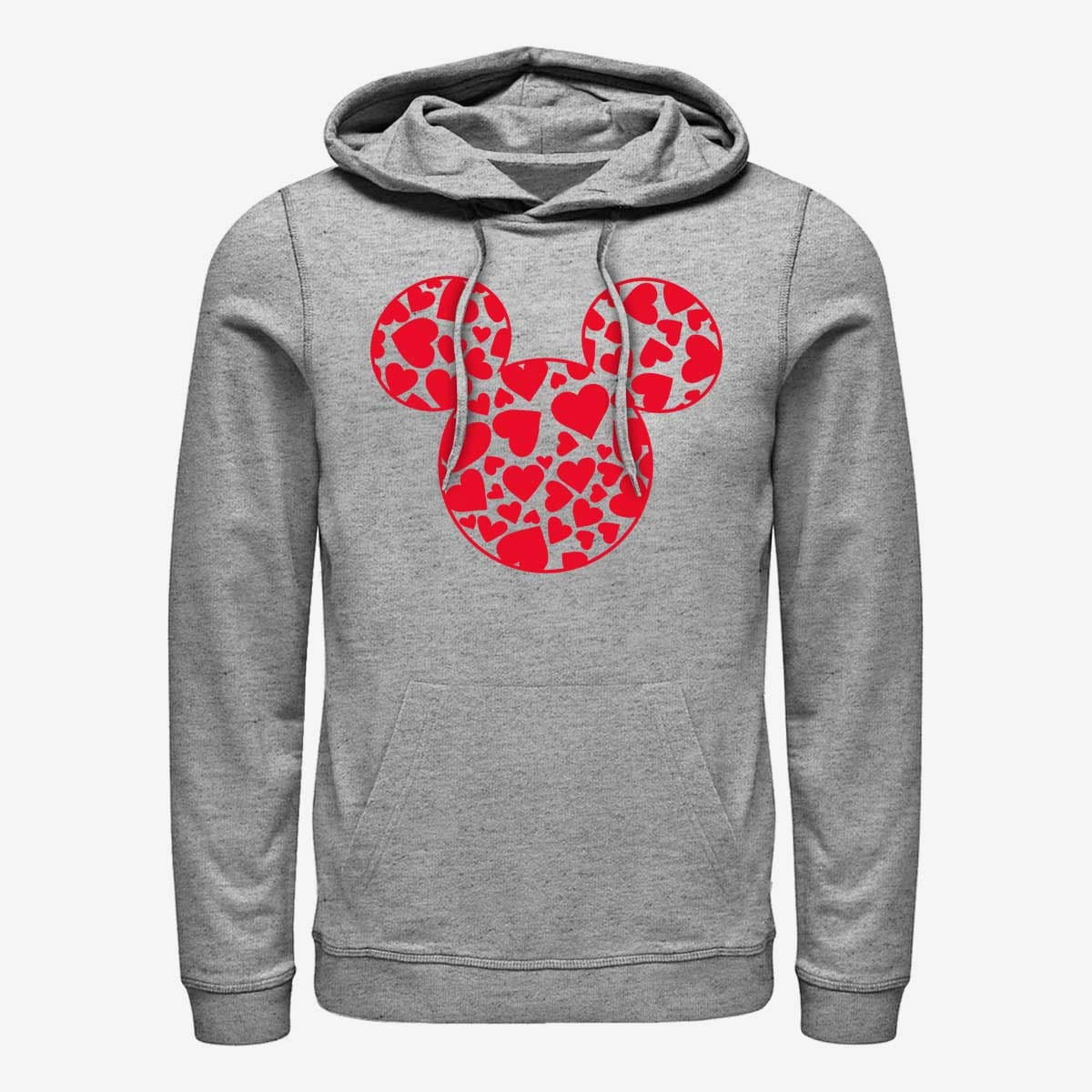 Mikiny Merch Disney Classic Mickey - Mickey Hearts Fill Unisex Hoodie Heather Grey
