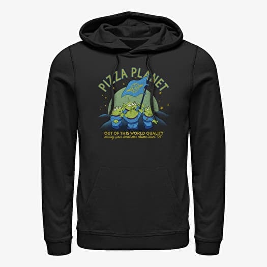 Sweatshirt Merch Disney Toy Story 1-3 - Alien On The Moon Unisex Hoodie Black