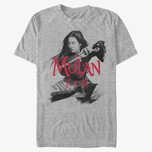 Marškinėliai Merch Disney Mulan: Live Action - Fighting Stance Unisex T-Shirt Heather Grey