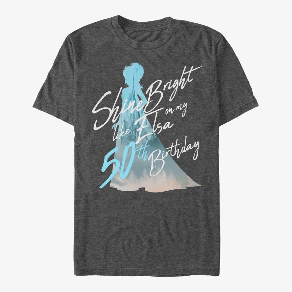 majice kratkih rukava Merch Disney Frozen - Birthday Queen Fifty Unisex T-Shirt Dark Heather Grey