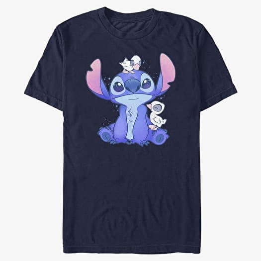 Tričko Merch Disney Classics Lilo & Stitch - Cute Ducks Unisex T-Shirt Navy Blue