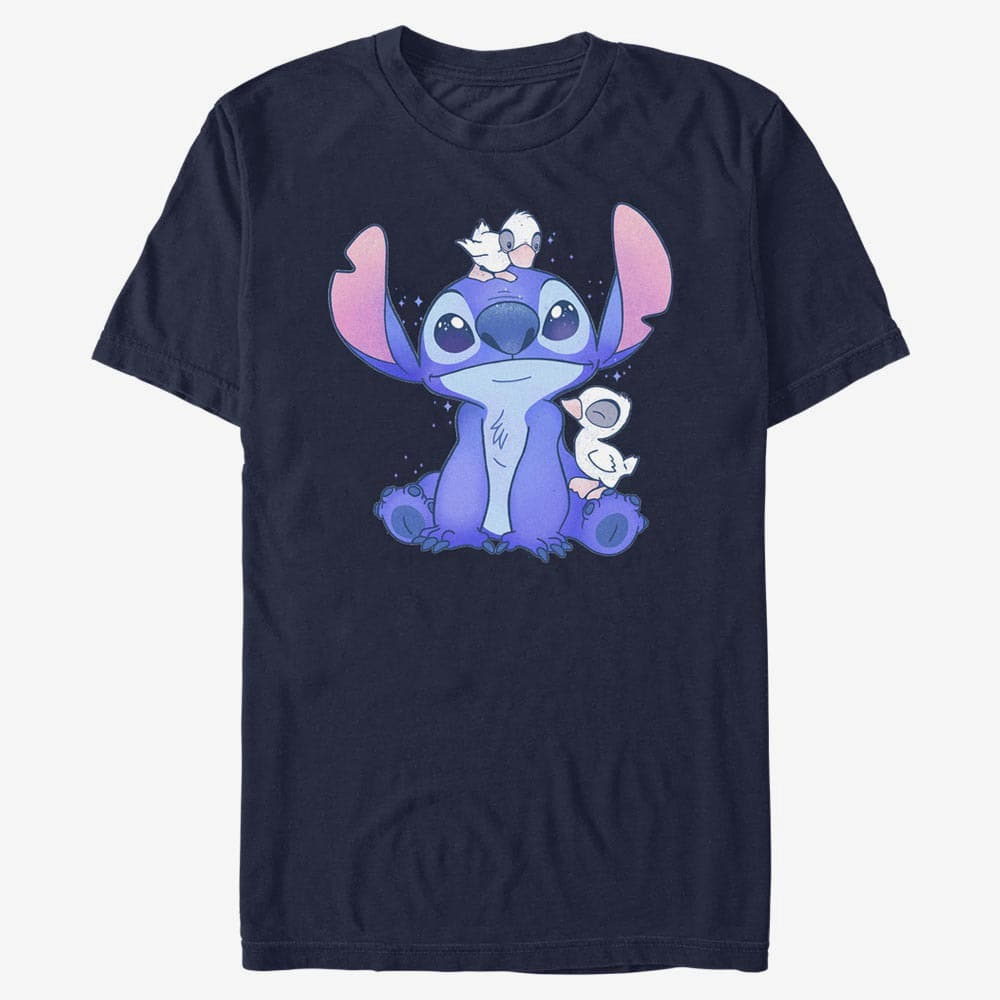 Tricouri Merch Disney Classics Lilo & Stitch - Cute Ducks Unisex T-Shirt Navy Blue