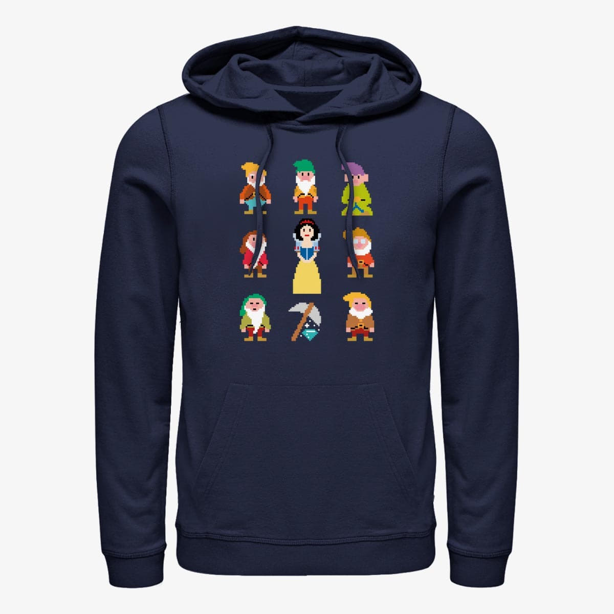Kapuutsikud ja kampsunid Merch Disney Snow White - Pixel Dwarf Unisex Hoodie Navy Blue