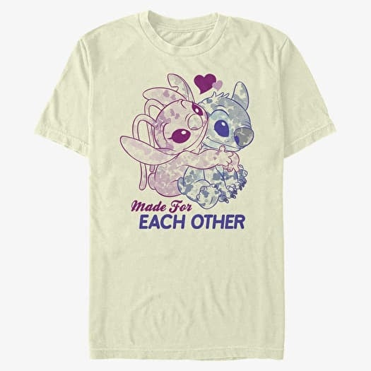 T-shirt Merch Disney Classics Lilo & Stitch - Stitch Angel Together Unisex T-Shirt Natural