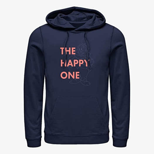 Majica Merch Disney Snow White - One Happy Dwarf Unisex Hoodie Navy Blue