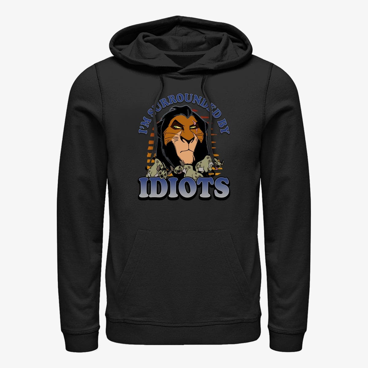 Dukserice Merch Disney Lion King - Idiots Unisex Hoodie Black