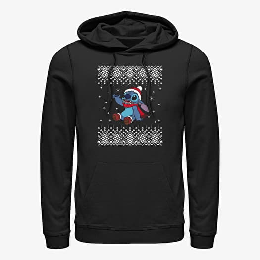 Sweatshirt Merch Disney Lilo & Stitch - STITCH CHRISTMAS FRONT Unisex Hoodie Black