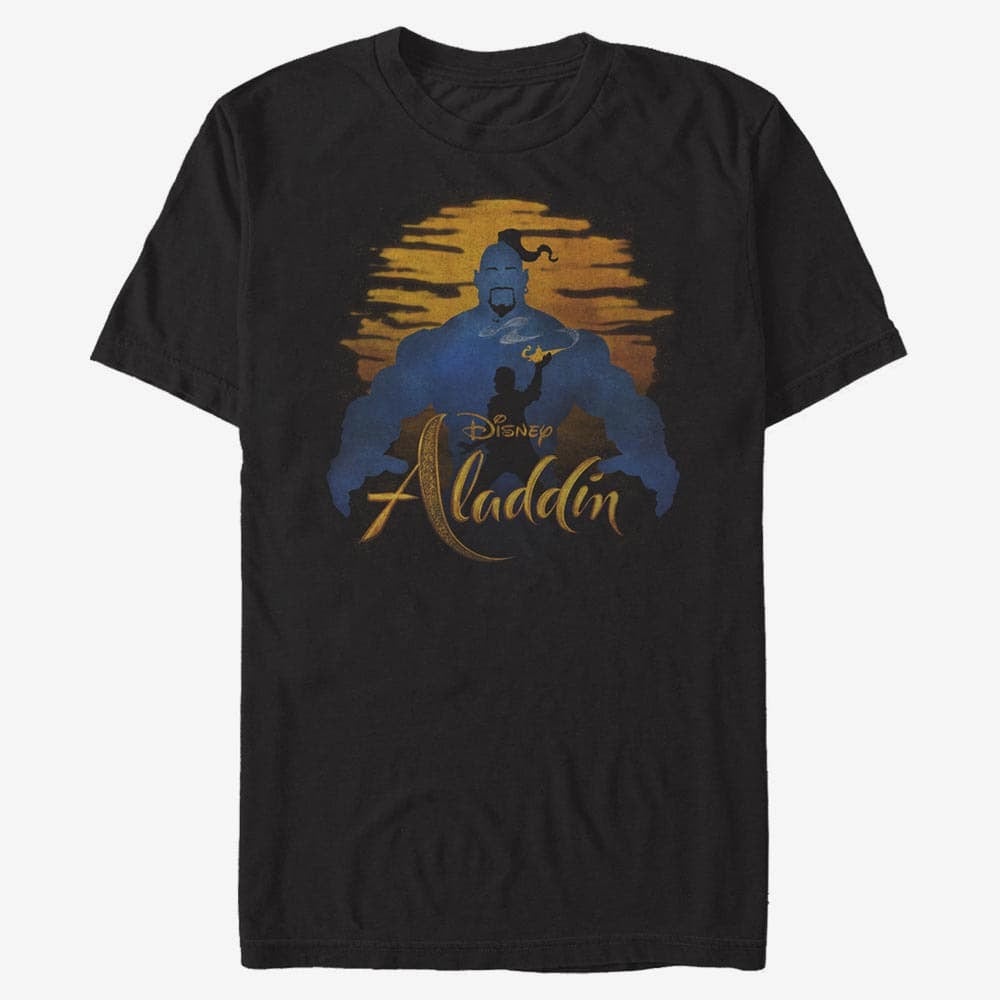 T-Shirts Merch Disney Aladdin: Live Action - Genie Silhouette Unisex T-Shirt Black