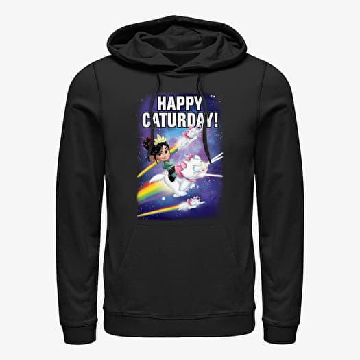 Mikina Merch Disney Wreck-It Ralph 2 - Happy Caturday Stars Unisex Hoodie Black