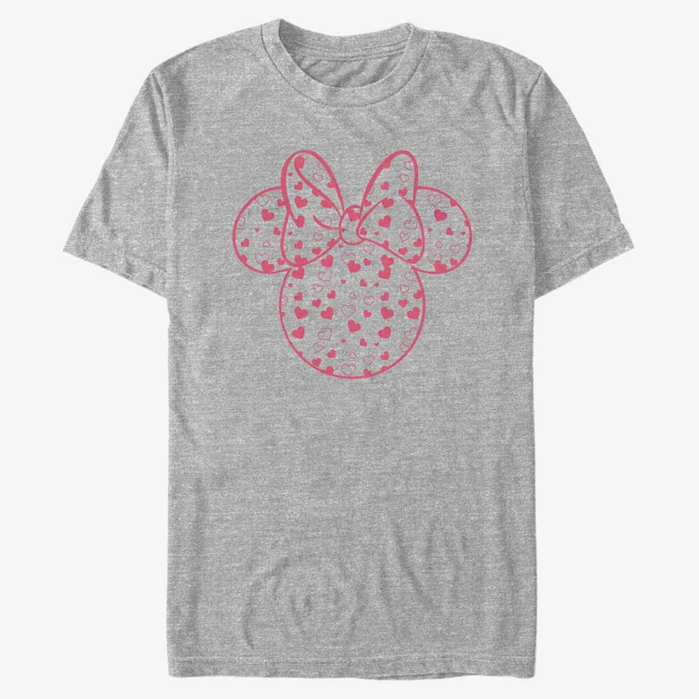 T-shirts Merch Disney Classic Mickey - Minnie Hearts Fill Unisex T-Shirt Heather Grey