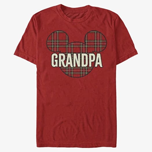 Camiseta Merch Disney Mickey Classic - Grandpa Holiday Patch Unisex T-Shirt Red