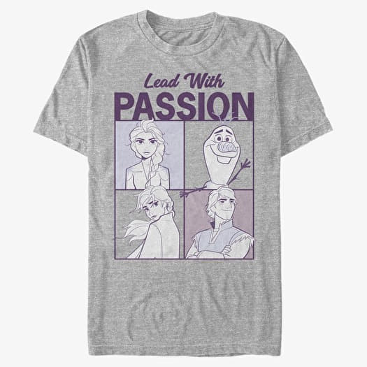 Tričko Merch Disney Frozen Two - Lead With Passion Unisex T-Shirt Heather Grey