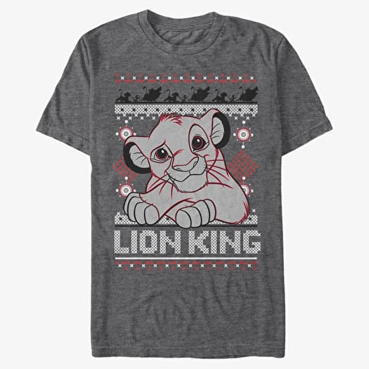 T-shirt Merch Disney The Lion King - Simba Holiday Unisex T-Shirt Dark Heather Grey
