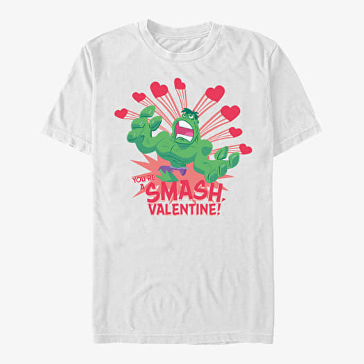 T-shirt Merch Marvel Avengers - Hulk Valentine Unisex T-Shirt White