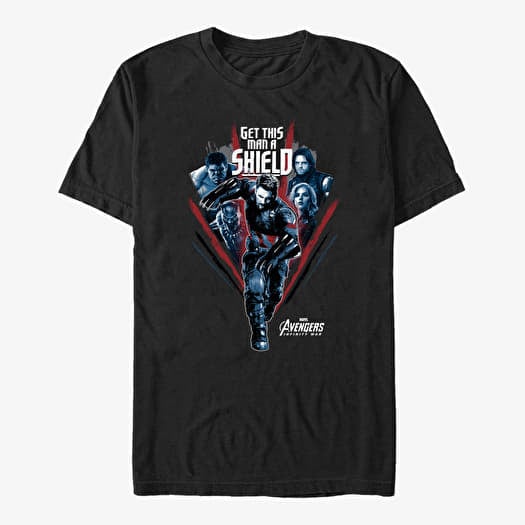T-särk Merch Marvel Avengers: Infinity War - Shield Mang Unisex T-Shirt Black