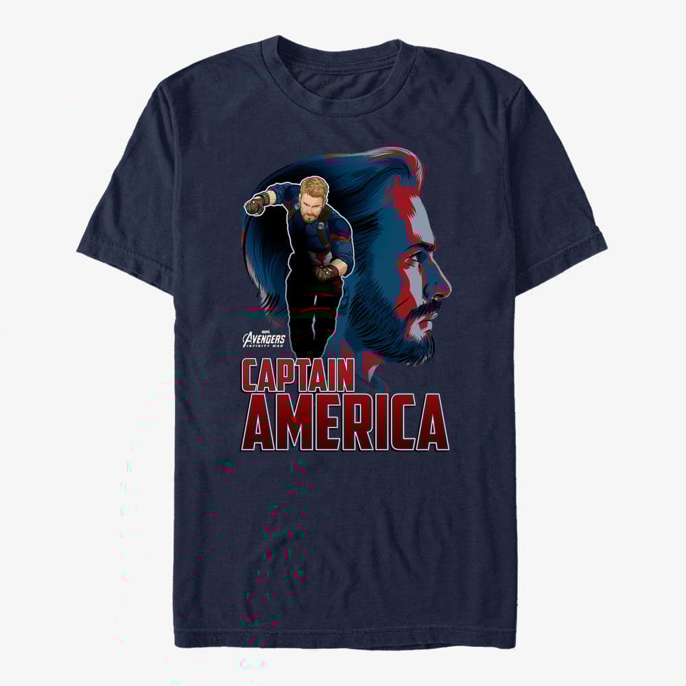 T-särgid Merch Marvel Avengers: Infinity War - Shieldless Sil Unisex T-Shirt Navy Blue
