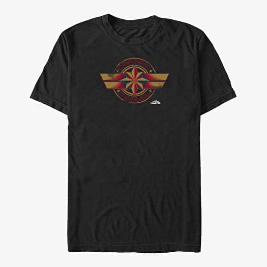 Marškinėliai Merch Captain Marvel: Movie - Marvel Badge Unisex T-Shirt Black