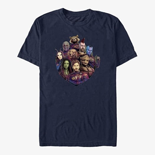 T-shirt Merch Marvel Guardians of the Galaxy Vol. 3 - Badge Groupshot Unisex T-Shirt Navy Blue