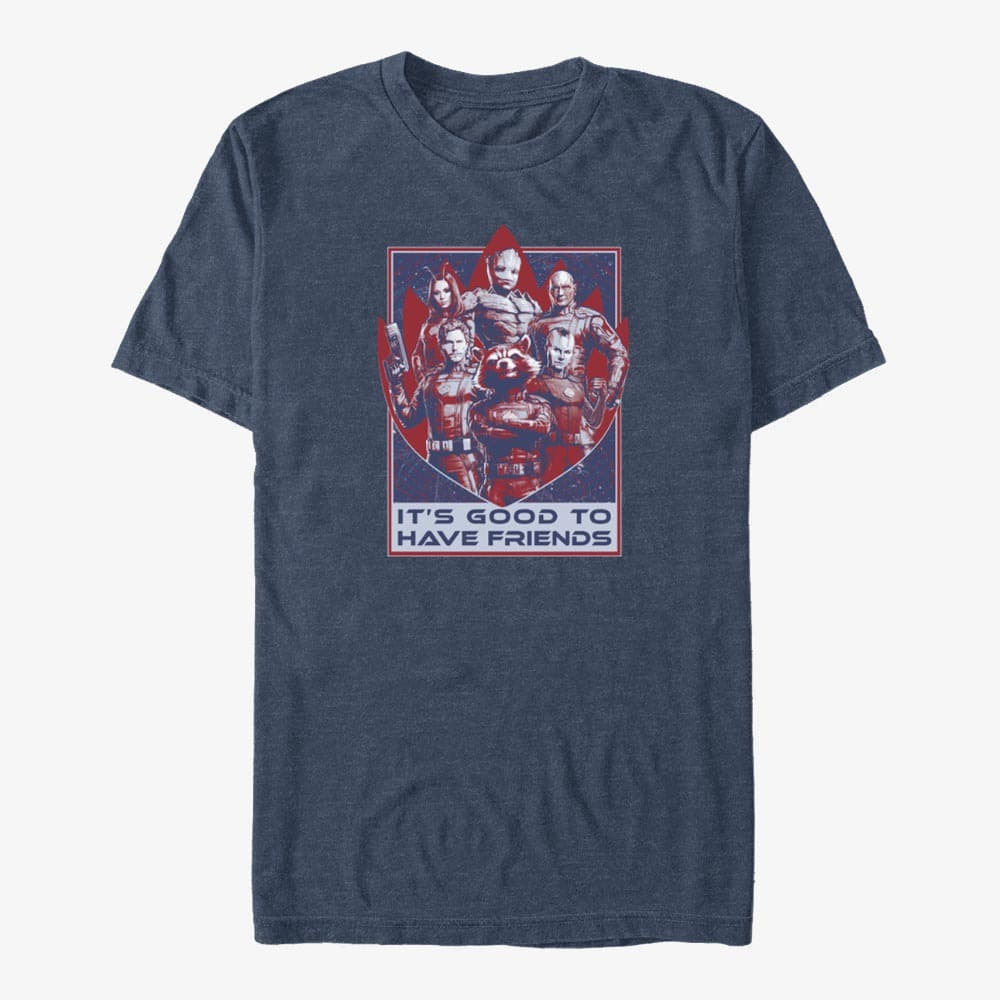Футболки Merch Marvel Guardians of the Galaxy Vol. 3 - Good Friends Unisex T-Shirt Vintage Heather Navy