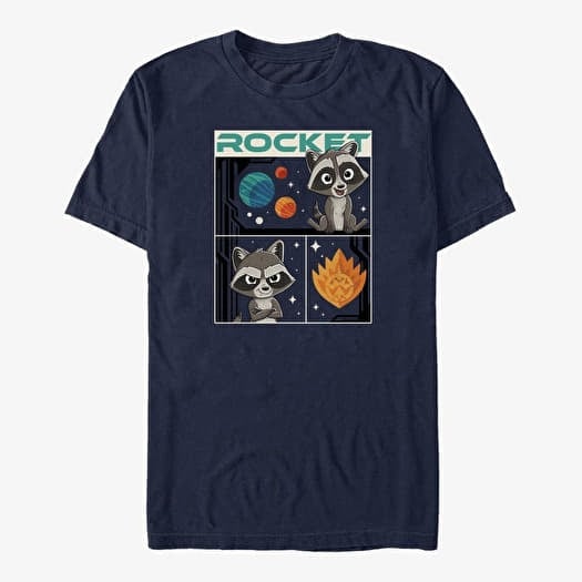T-shirt Merch Marvel Guardians of the Galaxy Vol. 3 - Rocket Three Boxes Unisex T-Shirt Navy Blue