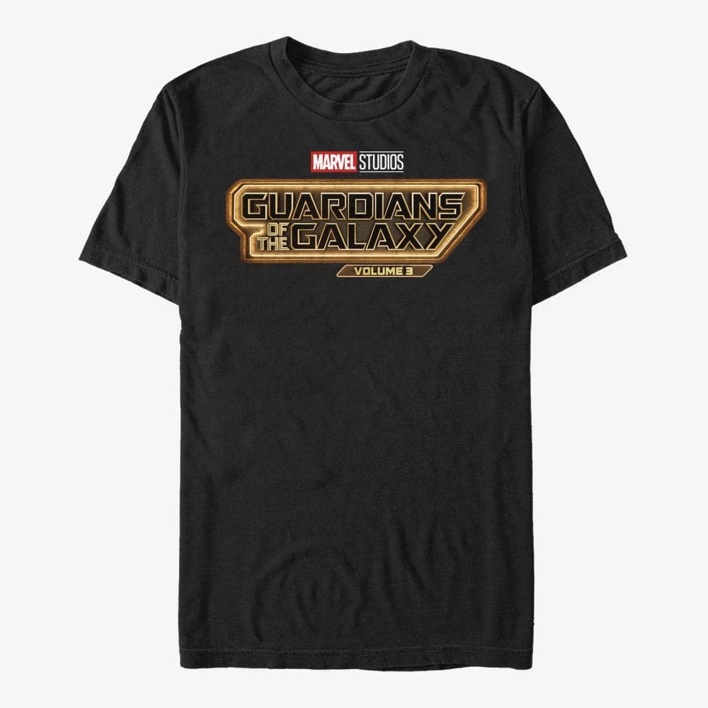 Trička Merch Marvel Guardians of the Galaxy Vol. 3 - Guardians 3 Main Logo Unisex T-Shirt Black