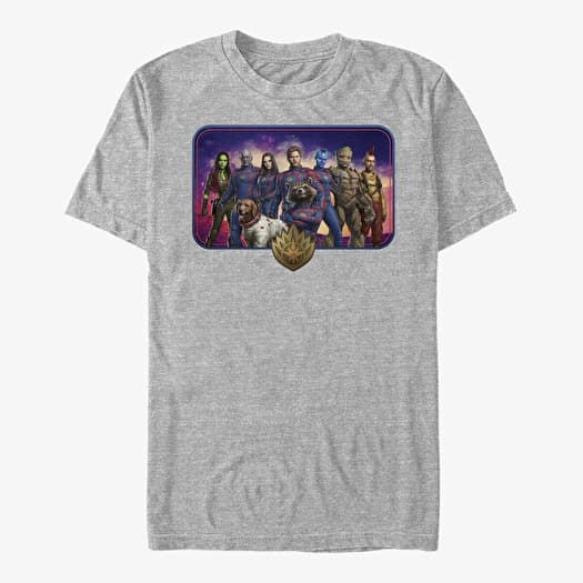 Tricou Merch Marvel Guardians of the Galaxy Vol. 3 - GotGV3 BadgeV2 Groupshot Unisex T-Shirt Heather Grey