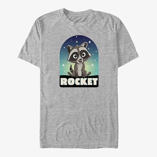 T-shirt Merch Marvel Guardians of the Galaxy Vol. 3 - Cartoon Rocket Tombstone Unisex T-Shirt Heather Grey