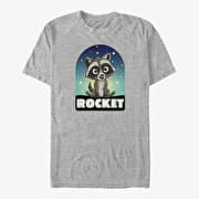 Merch Marvel Guardians of the Galaxy Vol. 3 - Cartoon Rocket Tombstone Unisex T-Shirt Heather Grey