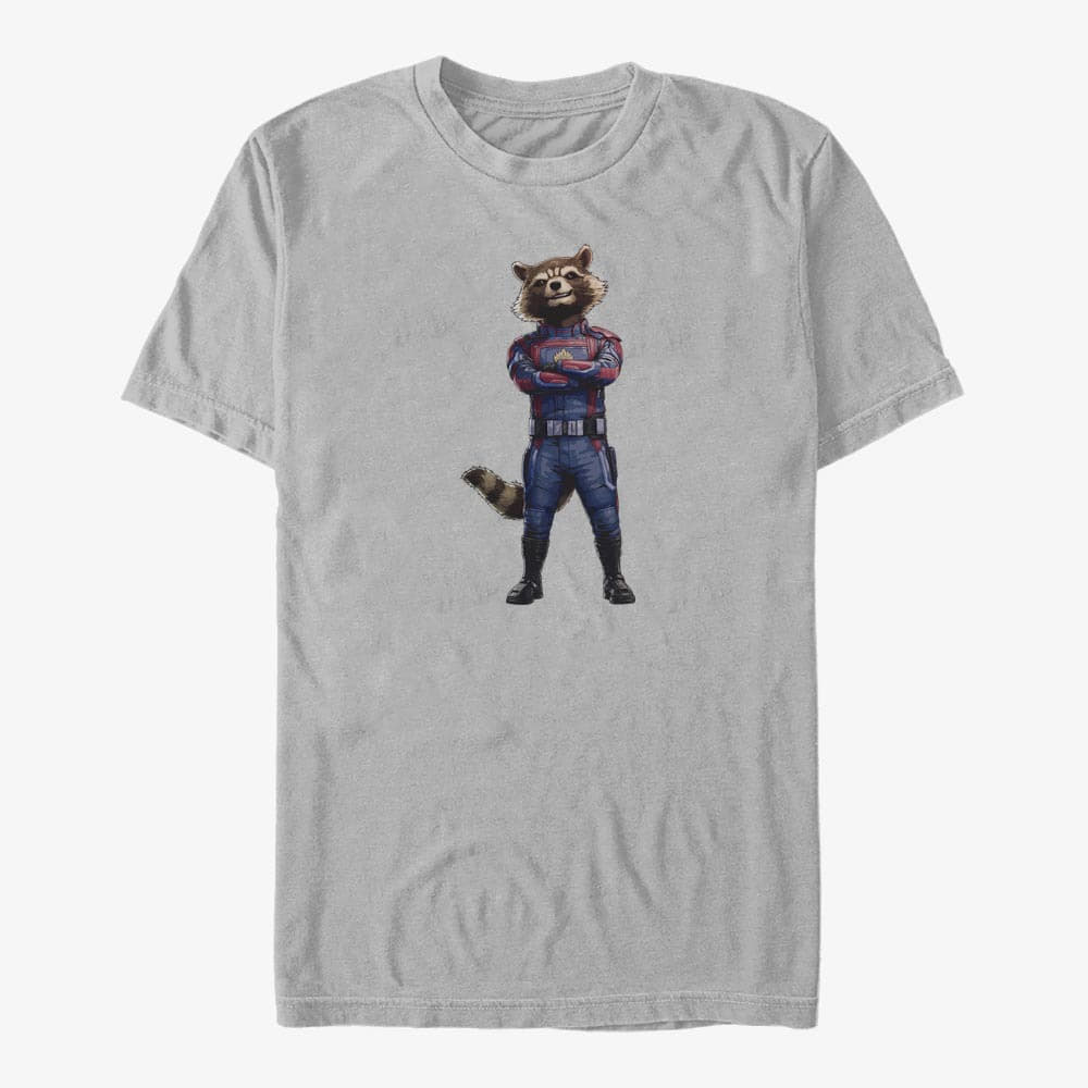 Футболки Merch Marvel Guardians of the Galaxy Vol. 3 - Rocket Pose Unisex T-Shirt Ash Grey