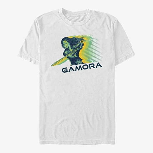 T-shirt Merch Marvel Guardians of the Galaxy Vol. 3 - Gamora Sword Badge Unisex T-Shirt White