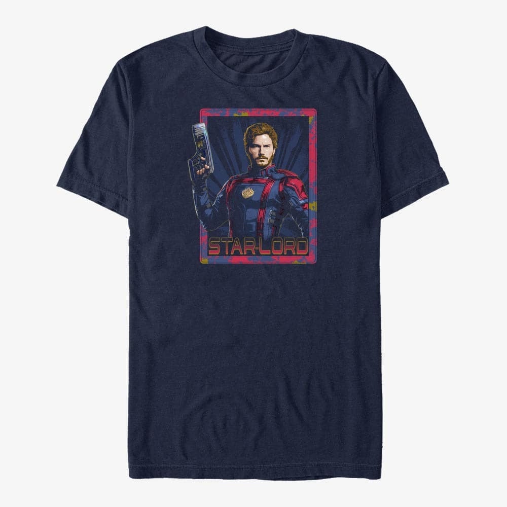 T-Shirts Merch Marvel Guardians of the Galaxy Vol. 3 - Peter Quill Star Lord Unisex T-Shirt Navy Blue