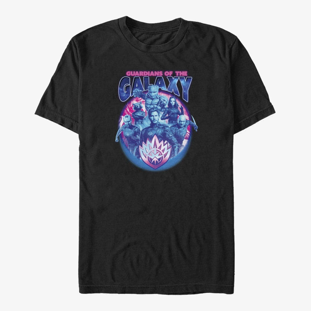 T-Shirts Merch Marvel Guardians of the Galaxy Vol. 3 - Guardians Hologram Unisex T-Shirt Black