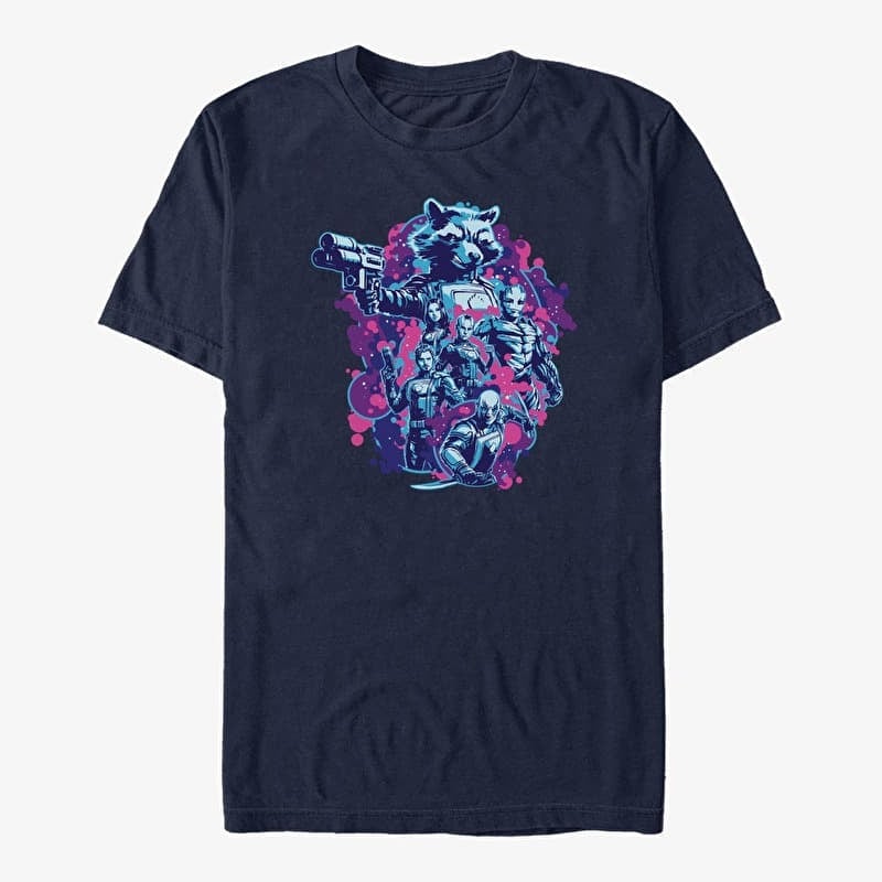 Póló Merch Marvel Guardians of the Galaxy Vol. 3 - GUARDIANS OF THE GALAXY BLOBS Unisex T-Shirt Navy Blue