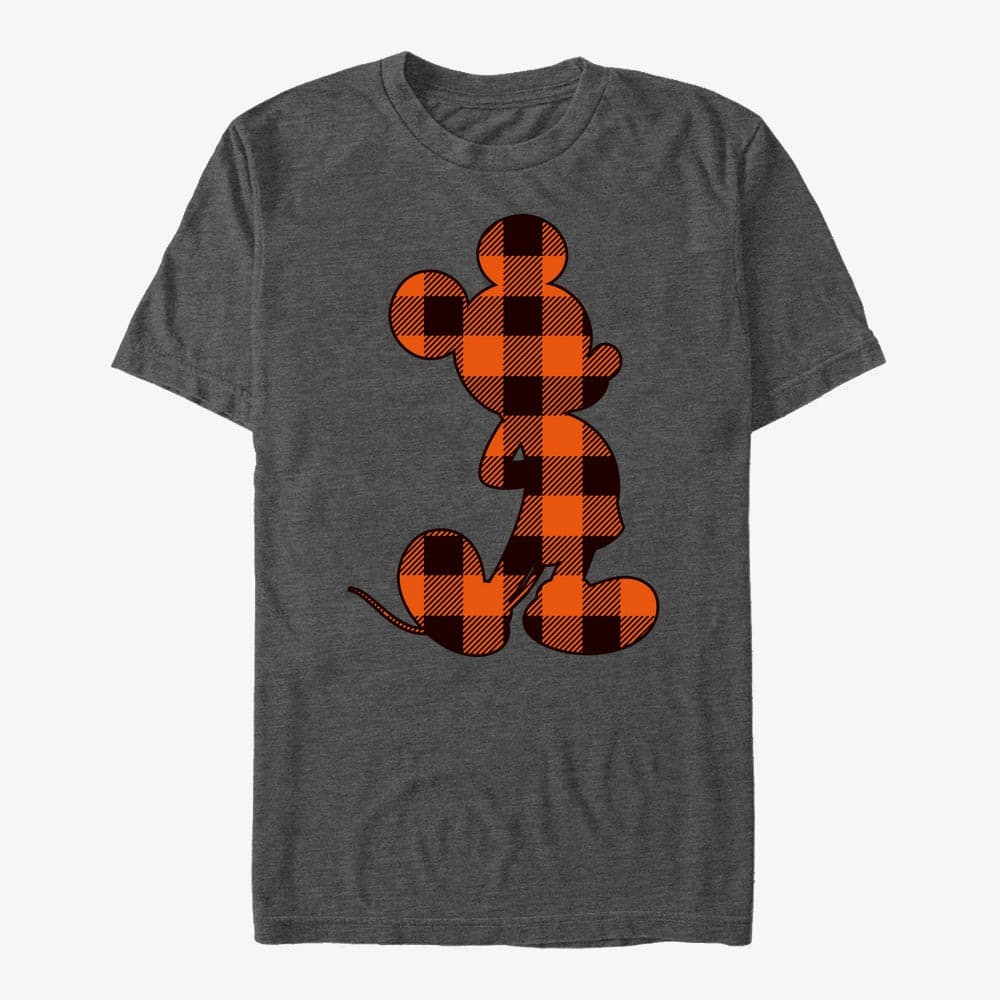 T-shirts Merch Disney Mickey Classic - Autumn Buffalo Check Mickey Unisex T-Shirt Dark Heather Grey