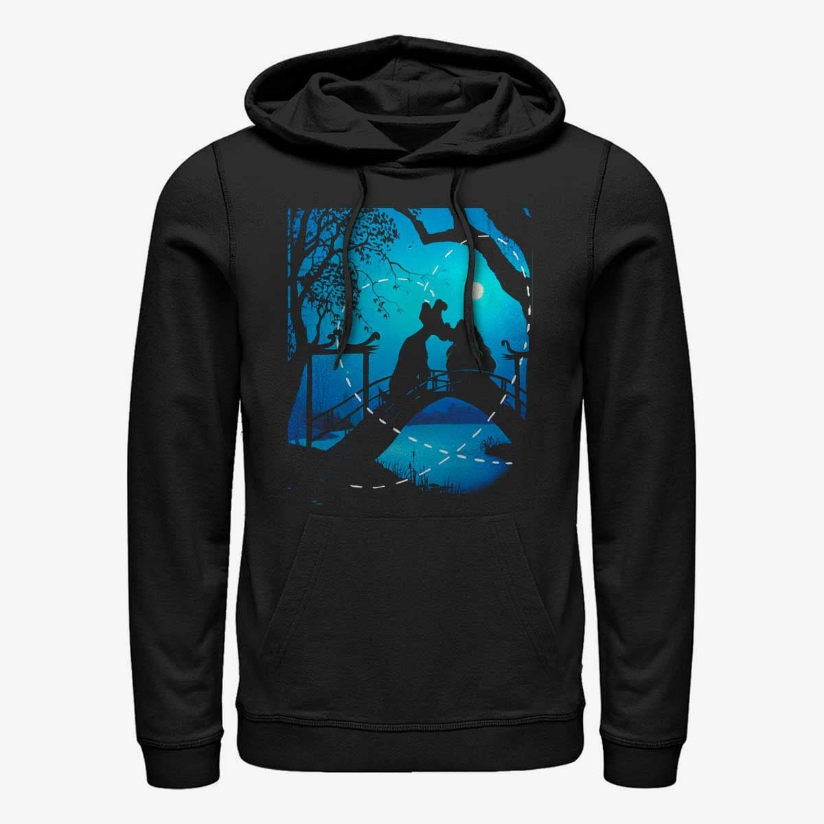 Hoodies and sweatshirts  Merch Disney Lady and the Tramp - Silhouette Love Unisex Hoodie Black