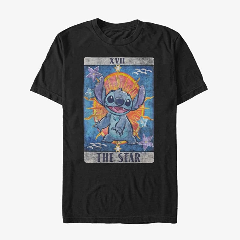T-paita Merch Disney Lilo & Stitch - STITCH TAROT Unisex T-Shirt Black