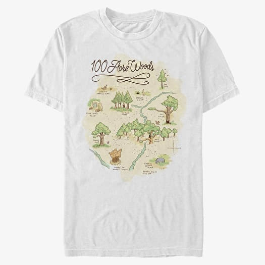 T-shirt Merch Disney Winnie The Pooh - Acre Map Unisex T-Shirt White