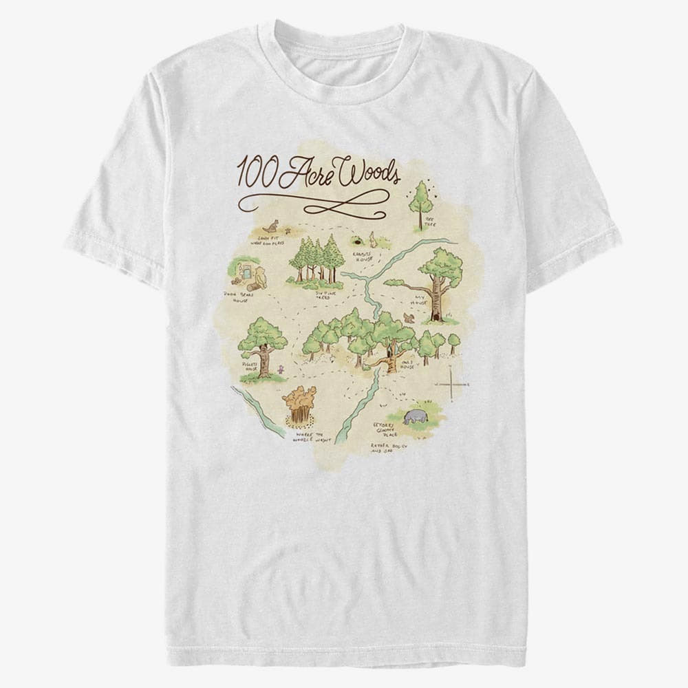 Magliette Merch Disney Winnie The Pooh - Acre Map Unisex T-Shirt White