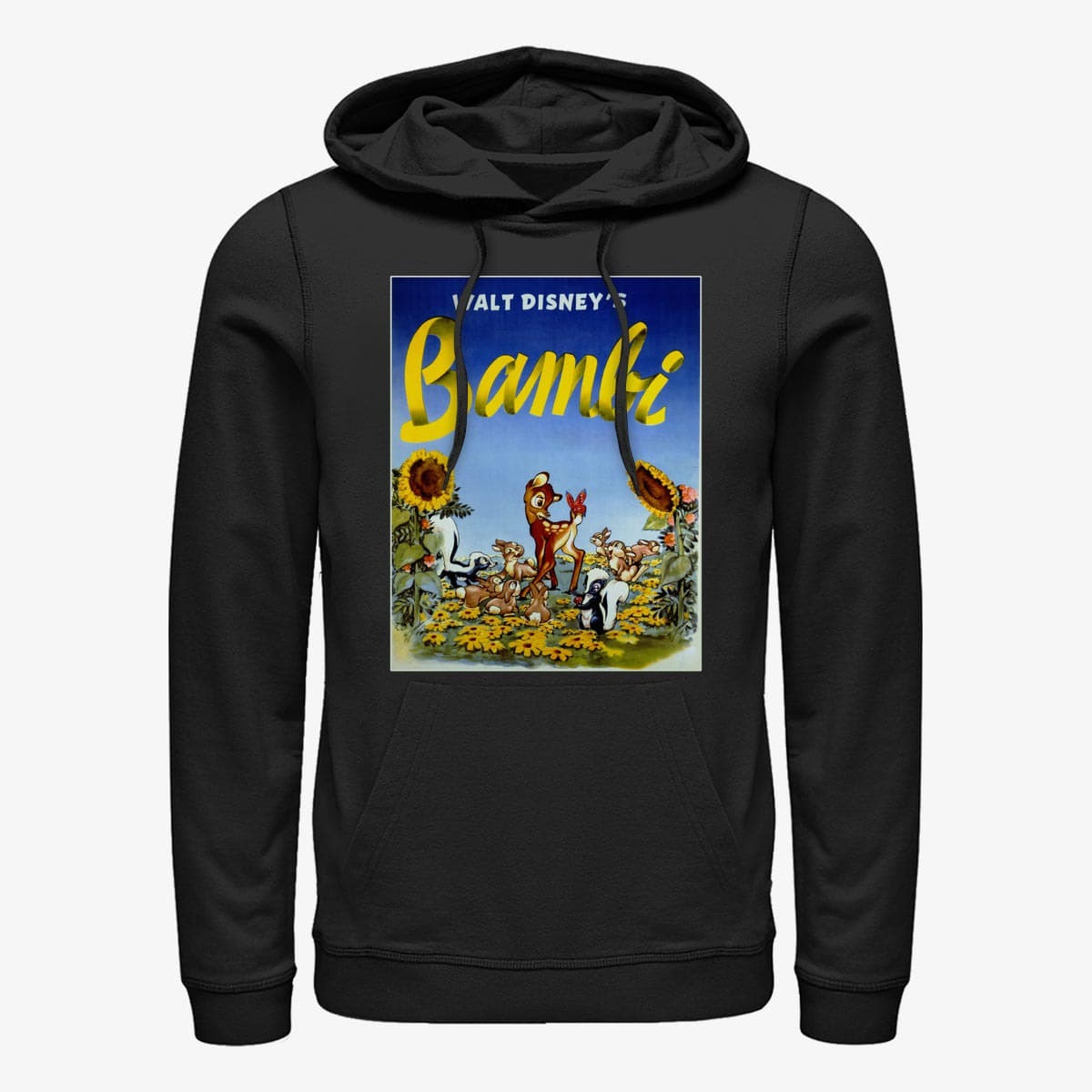 Kapuutsikud ja kampsunid Merch Disney Bambi - Bambi Sunflowers Unisex Hoodie Black