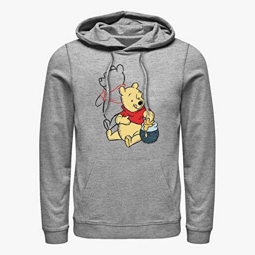 Sweatshirt Merch Disney Winnie The Pooh - Pooh Line art Unisex Hoodie Heather Grey