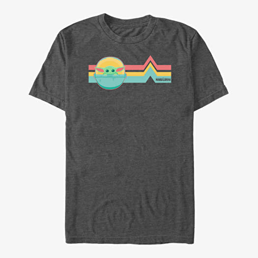 T-shirt Merch Star Wars: The Mandalorian - Rainbow Child Unisex T-Shirt Dark Heather Grey