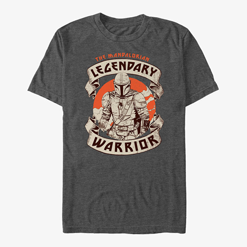 T-Shirt Merch Star Wars: The Mandalorian - Lone Hunter Unisex T-Shirt Dark Heather Grey