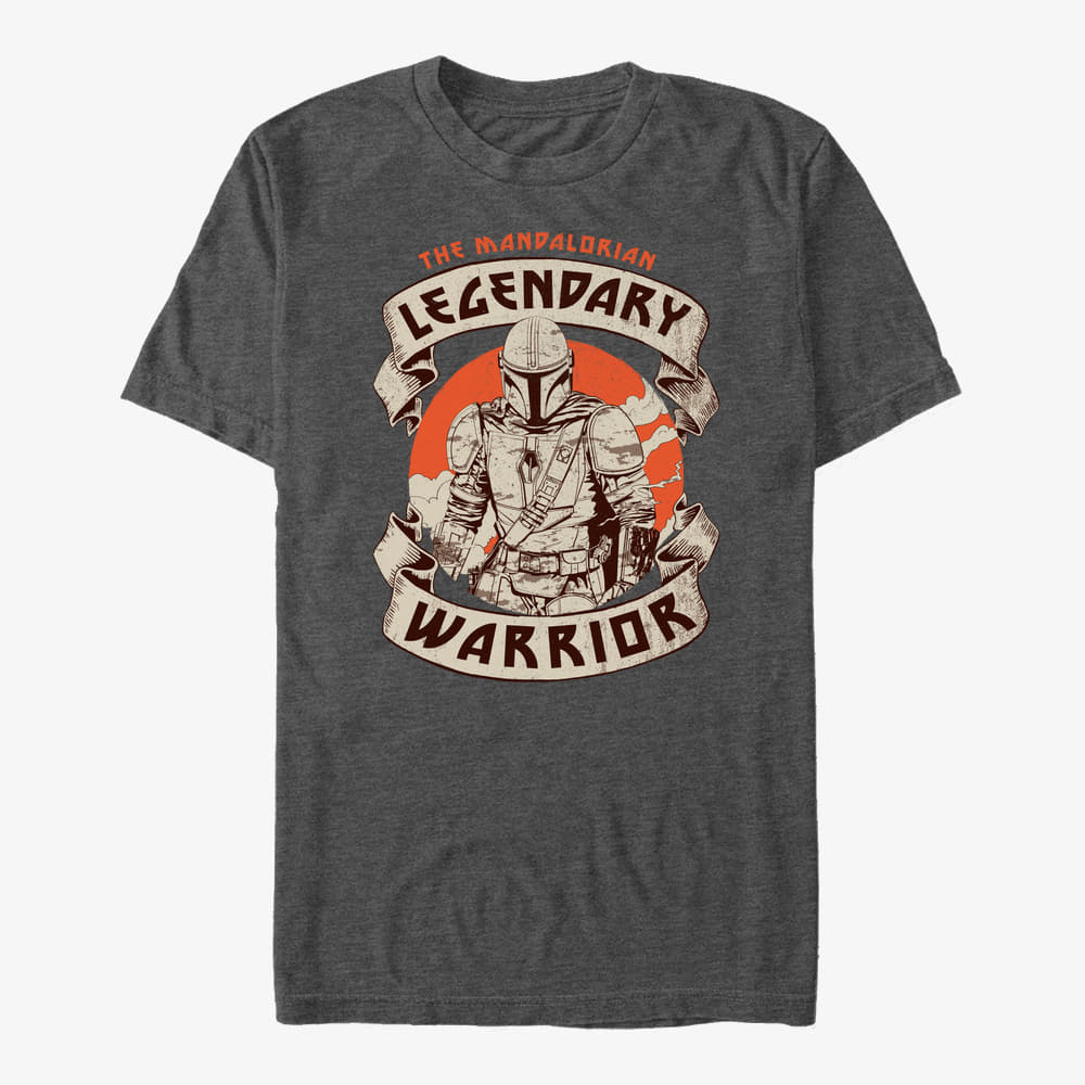 Koszulki Merch Star Wars: The Mandalorian - Lone Hunter Unisex T-Shirt Dark Heather Grey