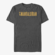 Merch Star Wars: The Mandalorian - Mandalorian Simplistic Logo Unisex T-Shirt Dark Heather Grey