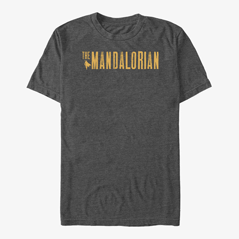 Merch Star Wars: The Mandalorian - Mandalorian Simplistic Logo Unisex T-Shirt Dark Heather Grey