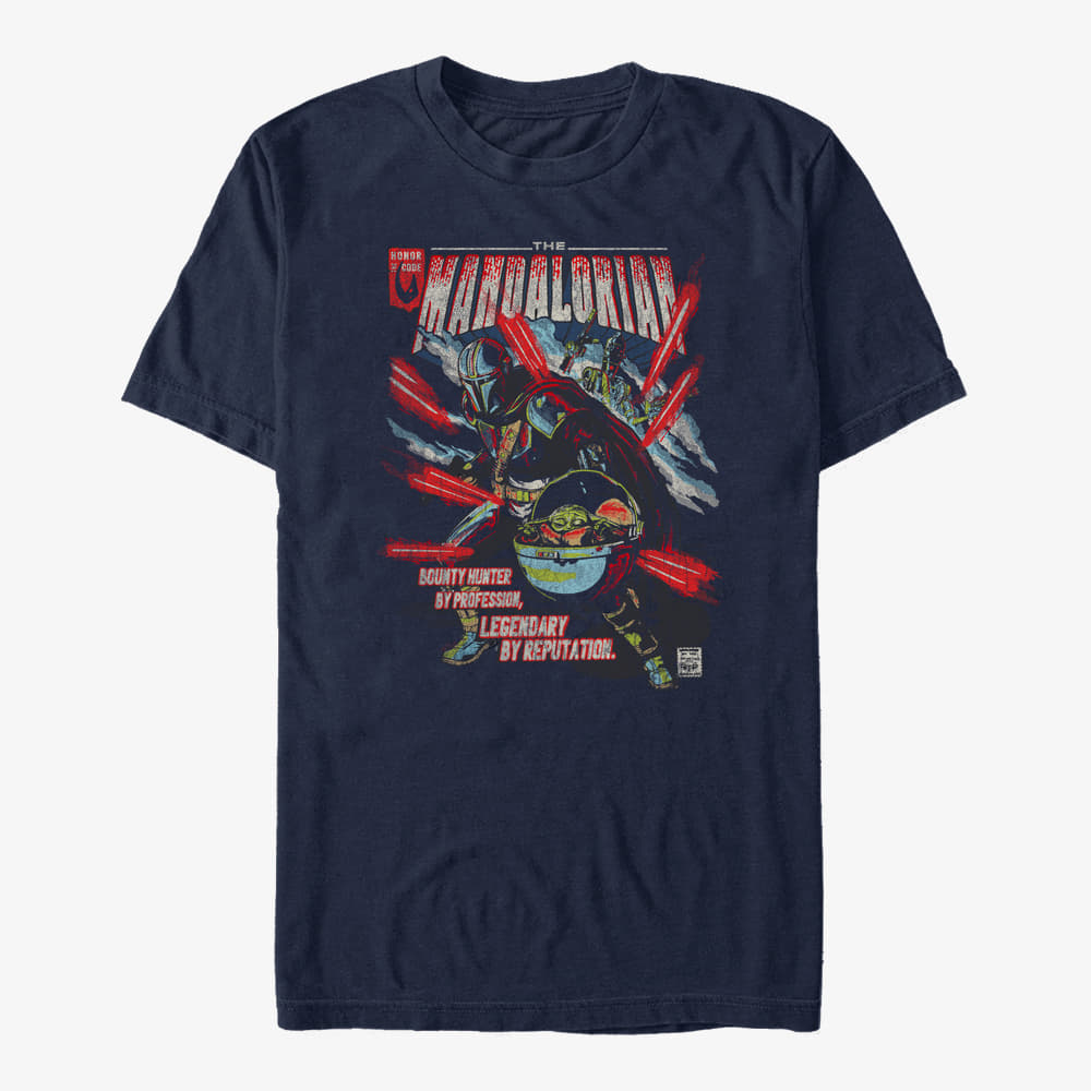 majice kratkih rukava Merch Star Wars: The Mandalorian - Mondo Mando Unisex T-Shirt Navy Blue