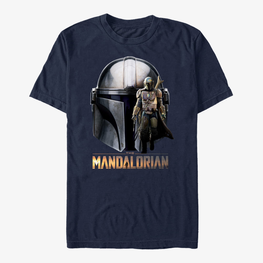 T-Shirts Merch Star Wars: The Mandalorian - Mando Head Unisex T-Shirt Navy Blue